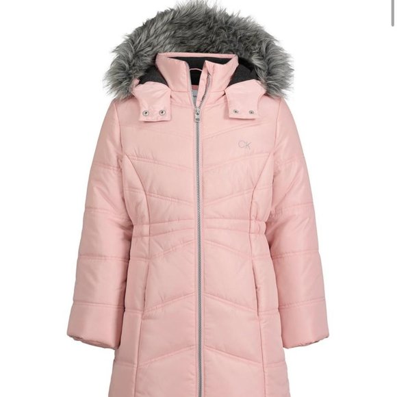NWT: Calvin Klein Toddler/Little/Big Girls Aerial Pink Jacket - Picture 2 of 3